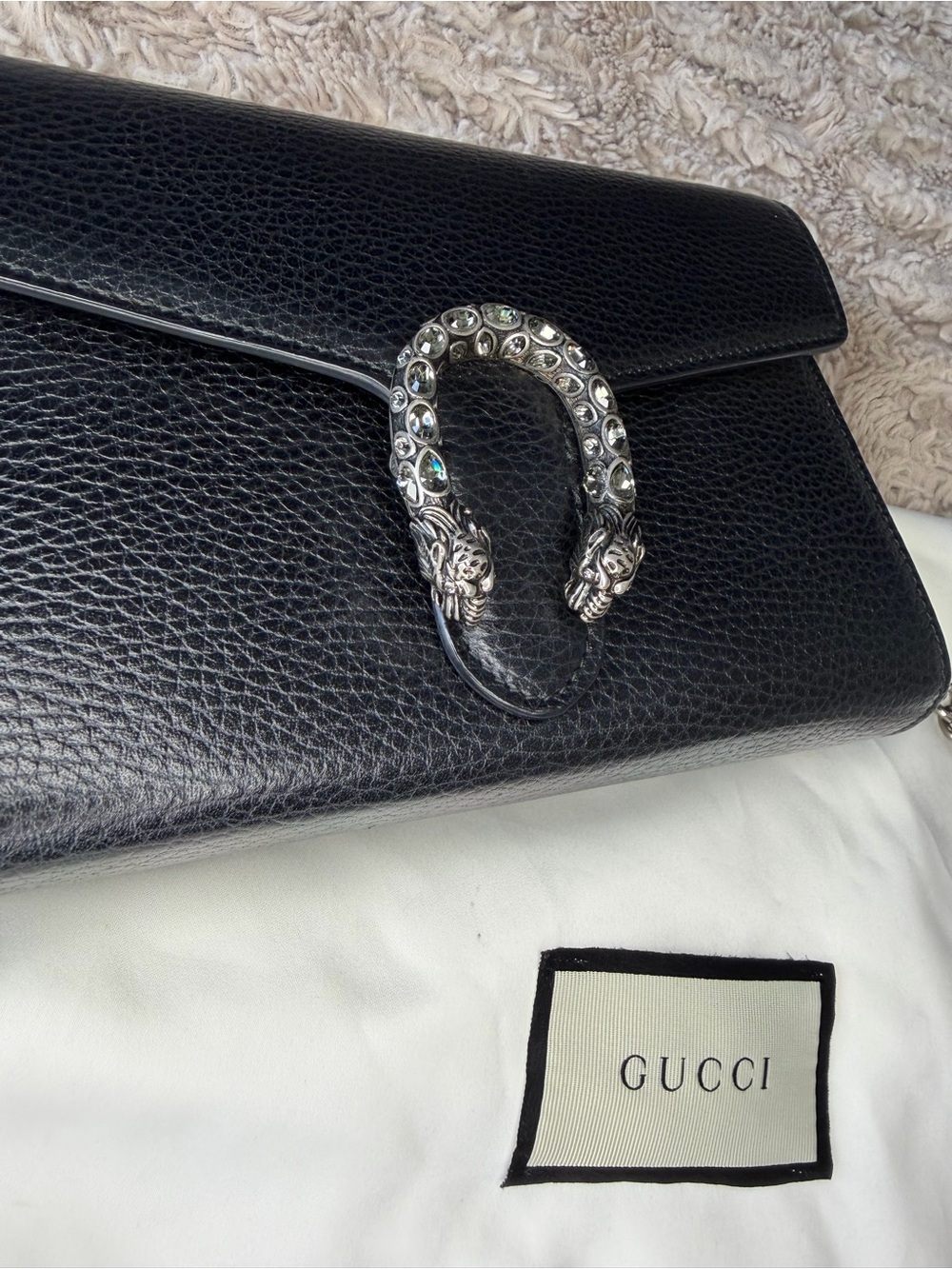 Gucci Dionysus Black Pebbled Leather Crossbody - Picture 5 of 13